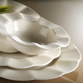 Hermia Vajilla de Porcelana de 24 Piezas en Crema